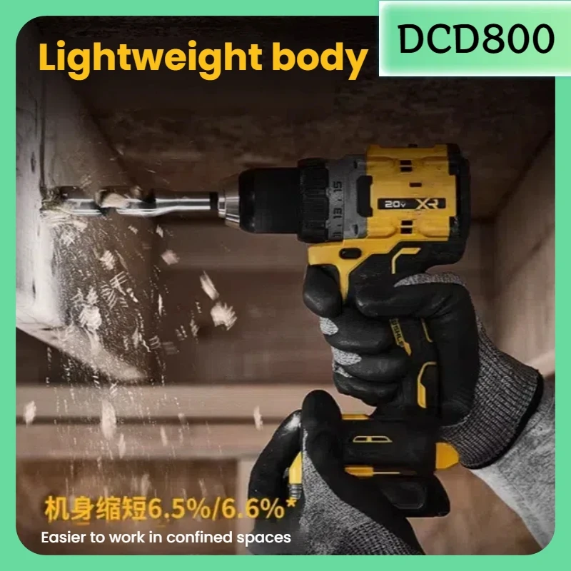 DCD800 20V 무선 드릴 1/2인치 브러시리스 임팩트 드라이버 리튬 전동 공구 2000RPM 임팩트 드릴
