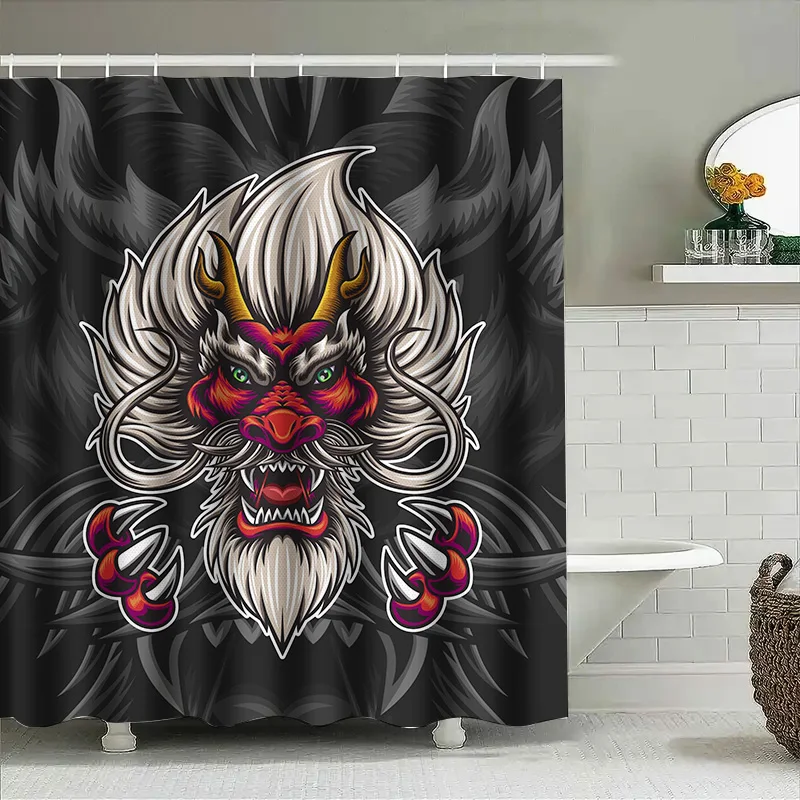 

Занавеска для душа Tuniu Dragon, крутой китайский стиль, водонепроницаемый декор для ванной комнаты, уникальные настенные рисунки для детей и взрослых