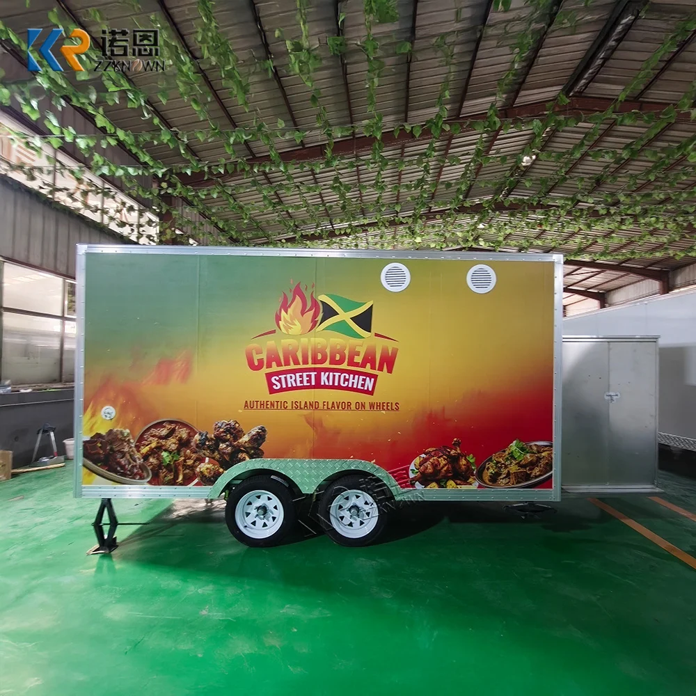 Mobile BBQ Coffee Ice Cream Food Truck Hot Dog Snack Trailer Concession Food Trailer With Complete Kitchen Equipment