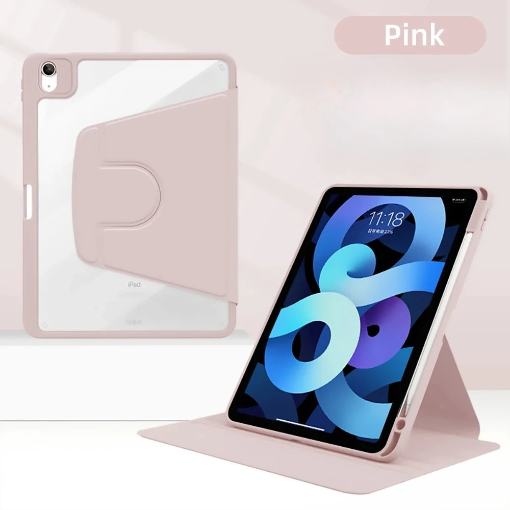 Flip Tablet Cover For iPad Mini 7 Case 2024 (A17 Pro) A2995 Acylic Back Case With Pencil Holder Auto Wake up /Sleep Funda