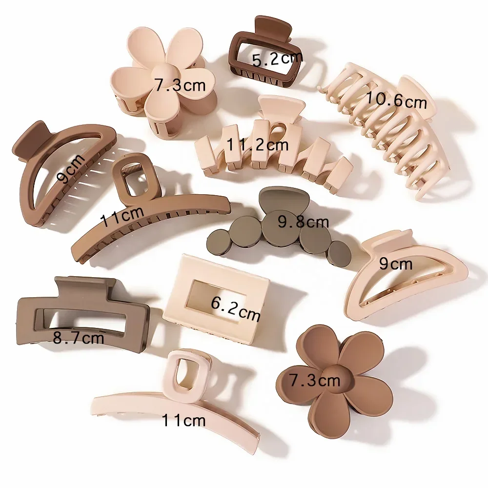 2/3 Headwear Set New Women Fashion Claw Clip Coffee Black Acrylic Large Hair Claw Korean For Girl Clip Barrette Hair Accessories