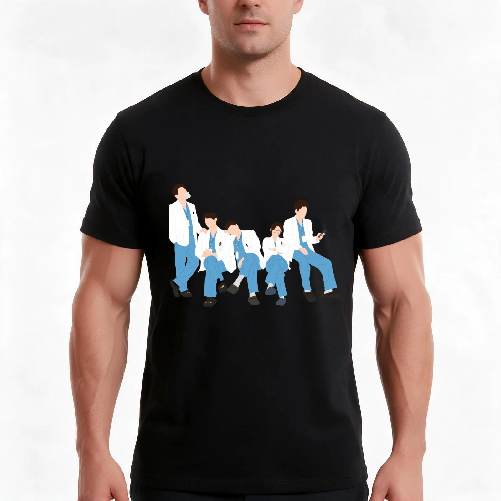 Hospital Playlist shirt shirt T-Shirt, Summer Casual Cotton Tee, Oversized Streetwear Tops, Vintage Graphic Print, 100% Cotton