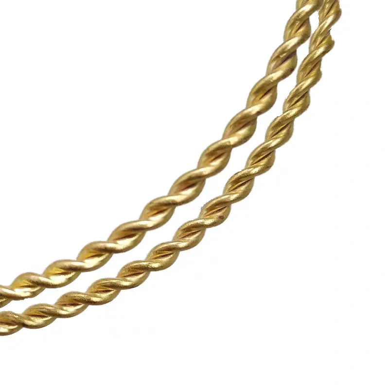 Fil de laiton torsadé texturé semi-dur de 0,6 mm à 3 mm pour la fabrication de bijoux, la perlage, les accessoires artisanaux et le bricolage
