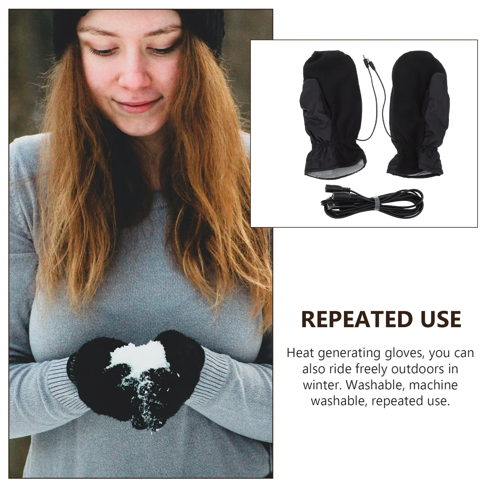 

1Set USB Electric Heating Gloves Winter Outdoor Skiing Riding Warm Keep Heated Mitts Electric Thermal Gloves Thermal Mitts