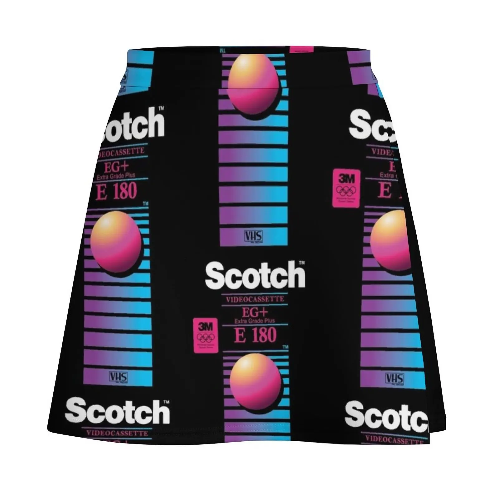 ชุดกระโปรงกระโปรง ROK MINI ชุดกระโปรง E-180สไตล์เกาหลี vaporwave VHS Scotch