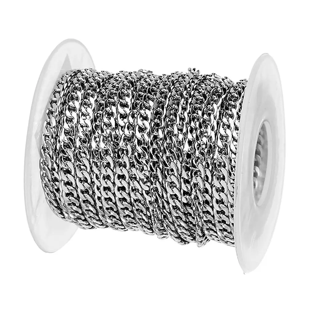 

Stainless Steel Jewelry Supplies Curb Chain 3mm Roll for Necklace Bracelet Extenders Pet Tags and DIY Jewelry Making
