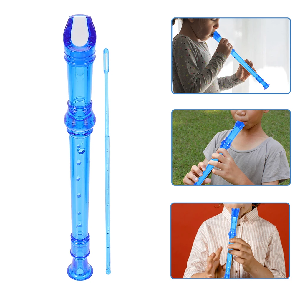 

2 Pcs Clarinet Kids Recorder Flute Children Wind Instrument Harmonica Instruments for Blue Flutes
