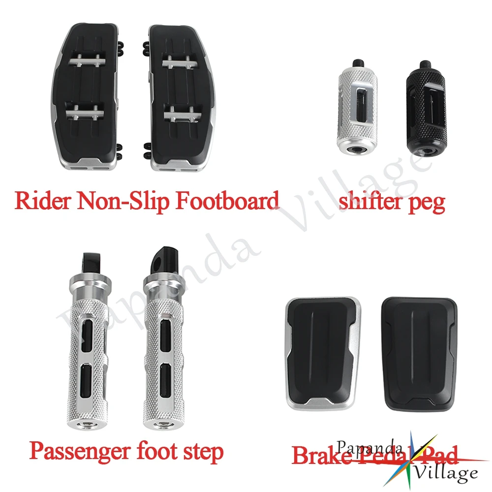 Motorbike Rests Footpegs For Harley CVO Street Glide FLHXSE FLHX/I  Brake Pedal Pad Passenger foot step Rider Non-Slip Footboard