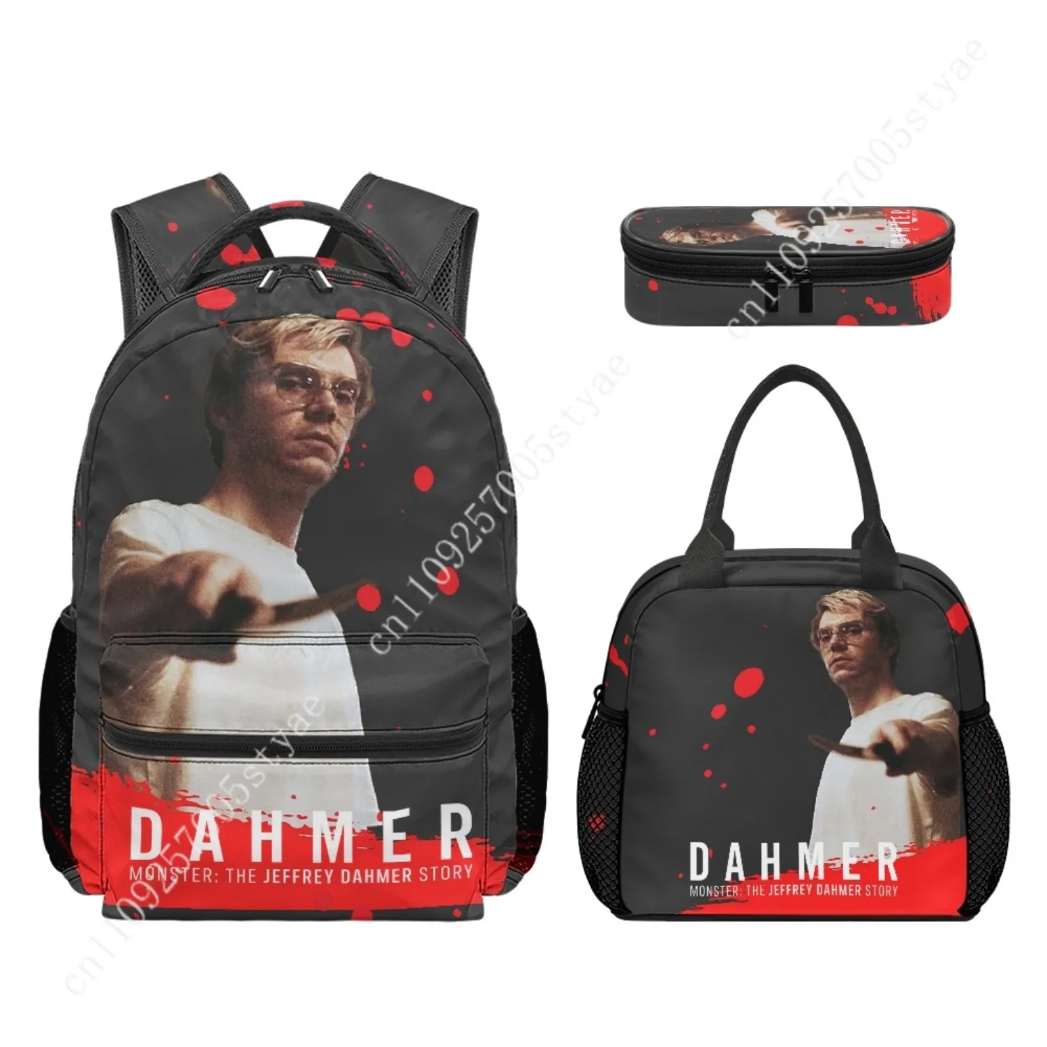 Ogre Dahmer Custom Leisure All-Over Print 3-Piece Backpack Set (Includes Backpack, Lunch Bag, and Pencil Case)