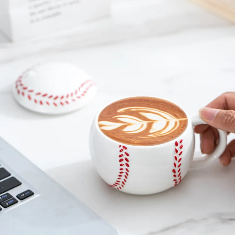 

Creative Sports Culture Ceramic Mug American Baseball Football Shaped Cup Home Breakfast Milk Cup Office Afternoon Tea Coffeecup