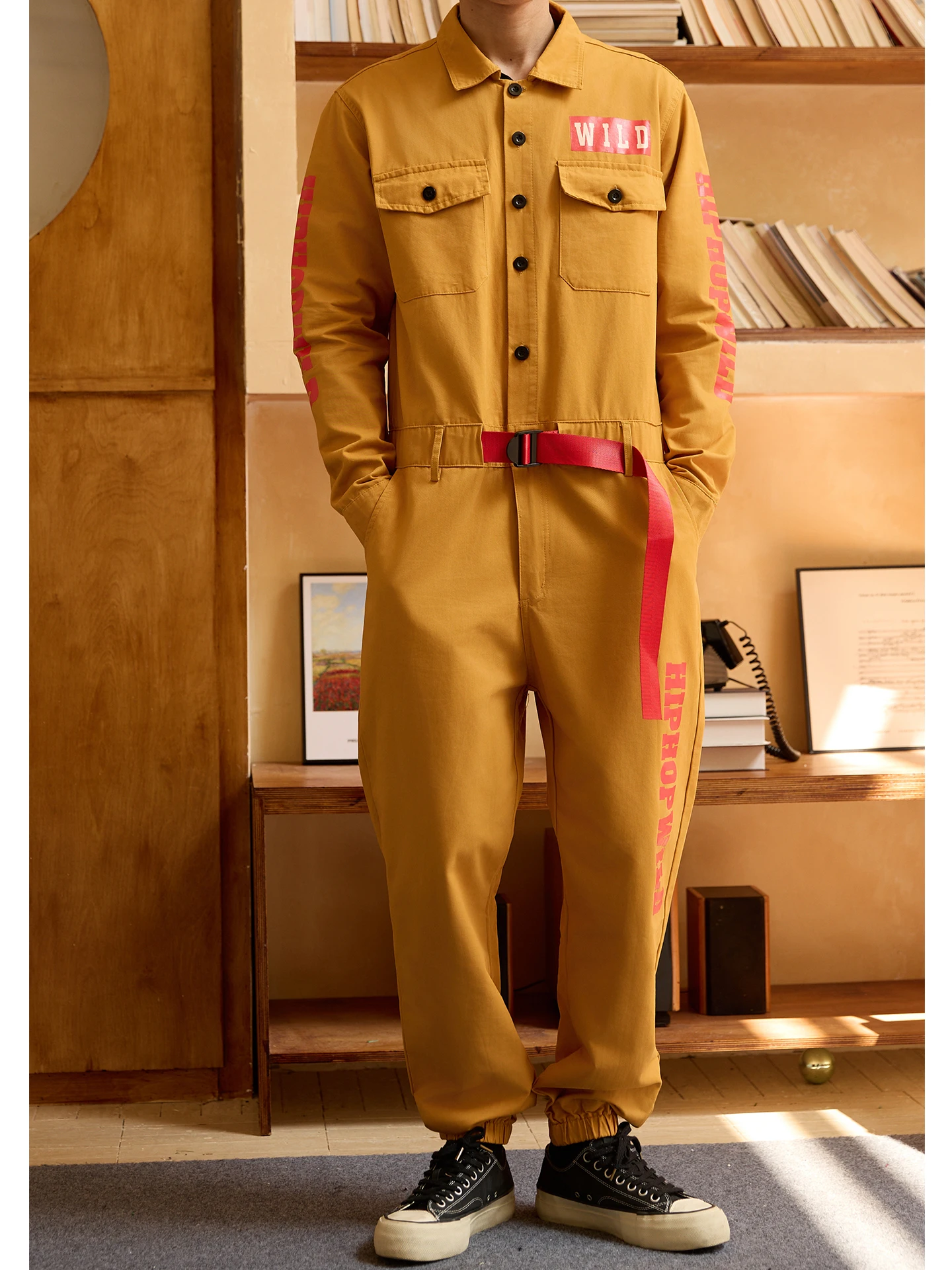 

Faionable цельный костюм для выступлений в стиле хип-хоп Long Sve ex, корейский комплект для пары с буквенным принтом, молодежная осенняя одежда