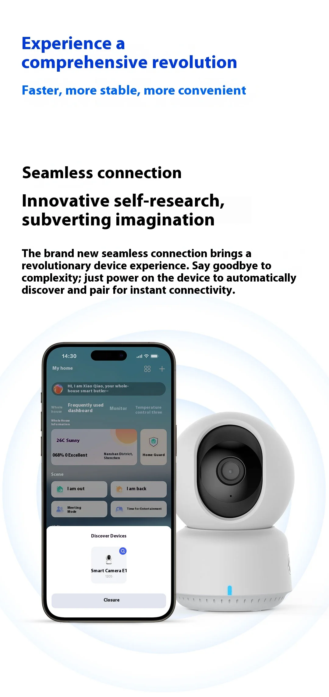 Fotocamera intelligente Aqara 2K HD E1 360 °   Visualizzazione video sicura Audio bidirezionale per interni Wifi 6 IP Surveilla AI Cloud Camera per Apple Homekit