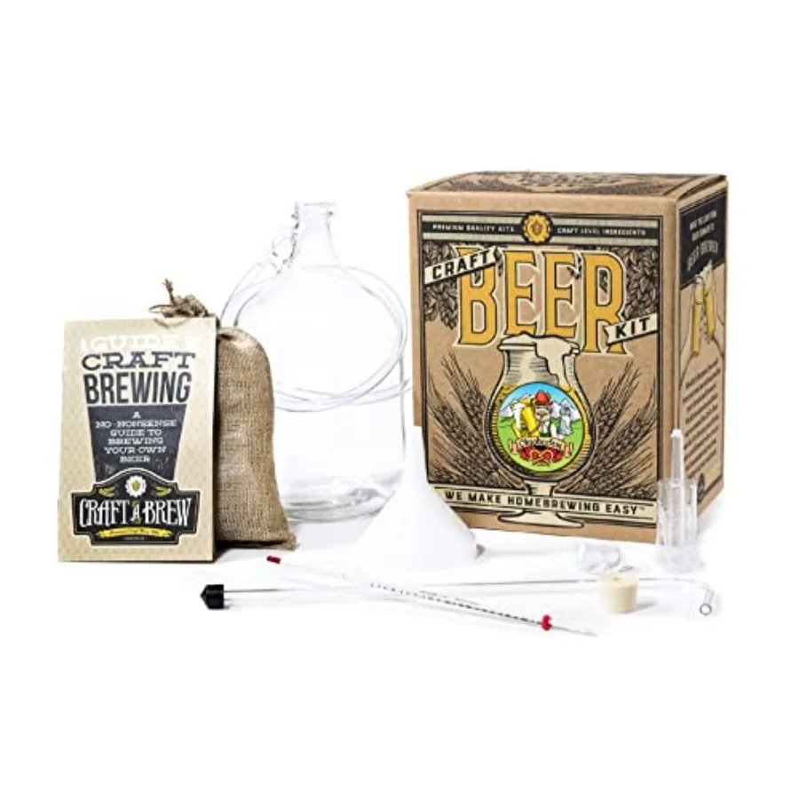 Kit para elaborar cerveza Oktoberfest en casa: equipo de acero inoxidable color ámbar, kit de inicio completo de 1 galón con todo incluido