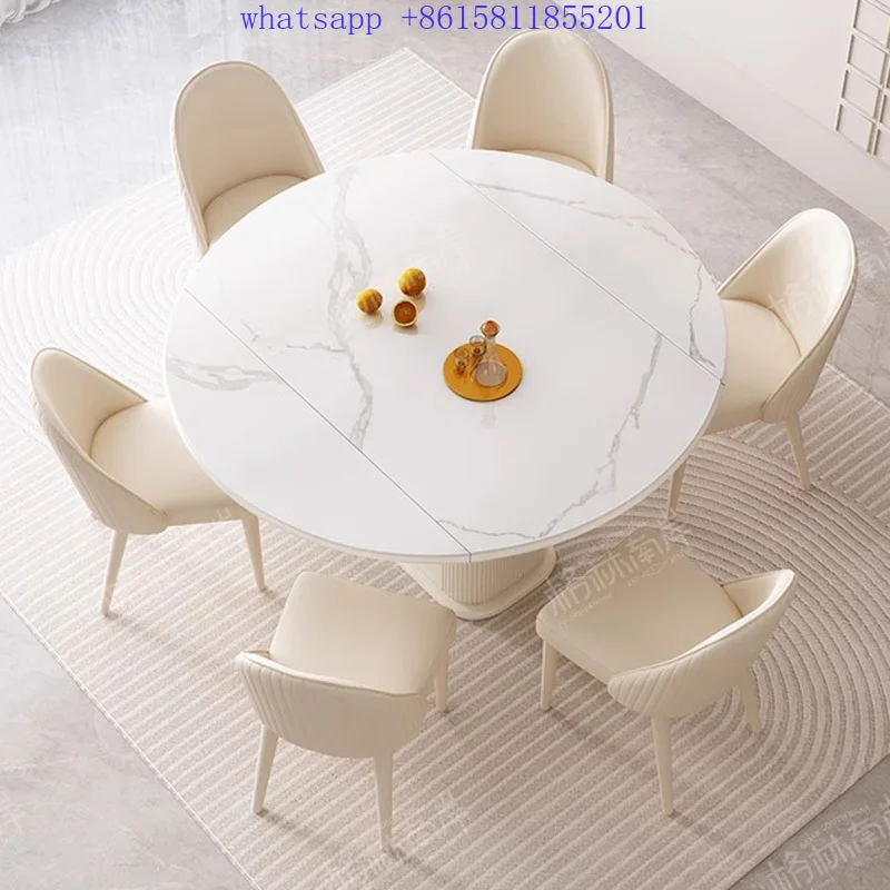 

Cream wind · retractable storage table with light snow mountain whiteboard rock, table top can be retractable طاولات الطعام