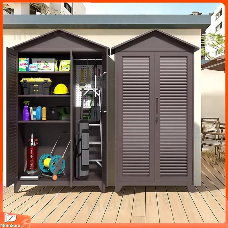 Outdoor locker All-steel rain and sun protection Garden storage cabinet Large capacity courtyard Villa fishing gear sundries
