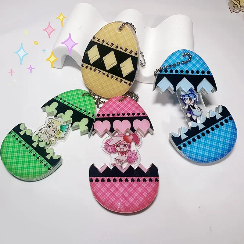 Anime Cartoon Shugo Chara Cute Ran Suu Daiya Yoru Acrylic Keychain Backpack Pendant Pullable Key Accessories Girls Birthday Gift