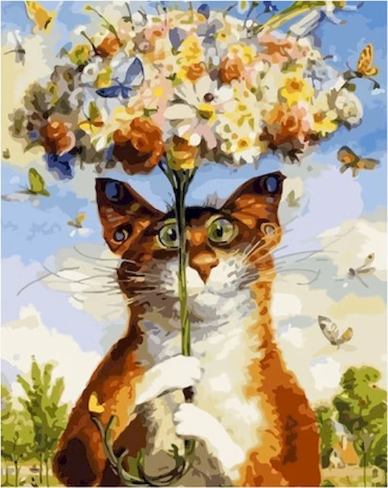 GATYZTORY DIY 油絵 数字による絵画 猫虎絵ペイント 手描き動物