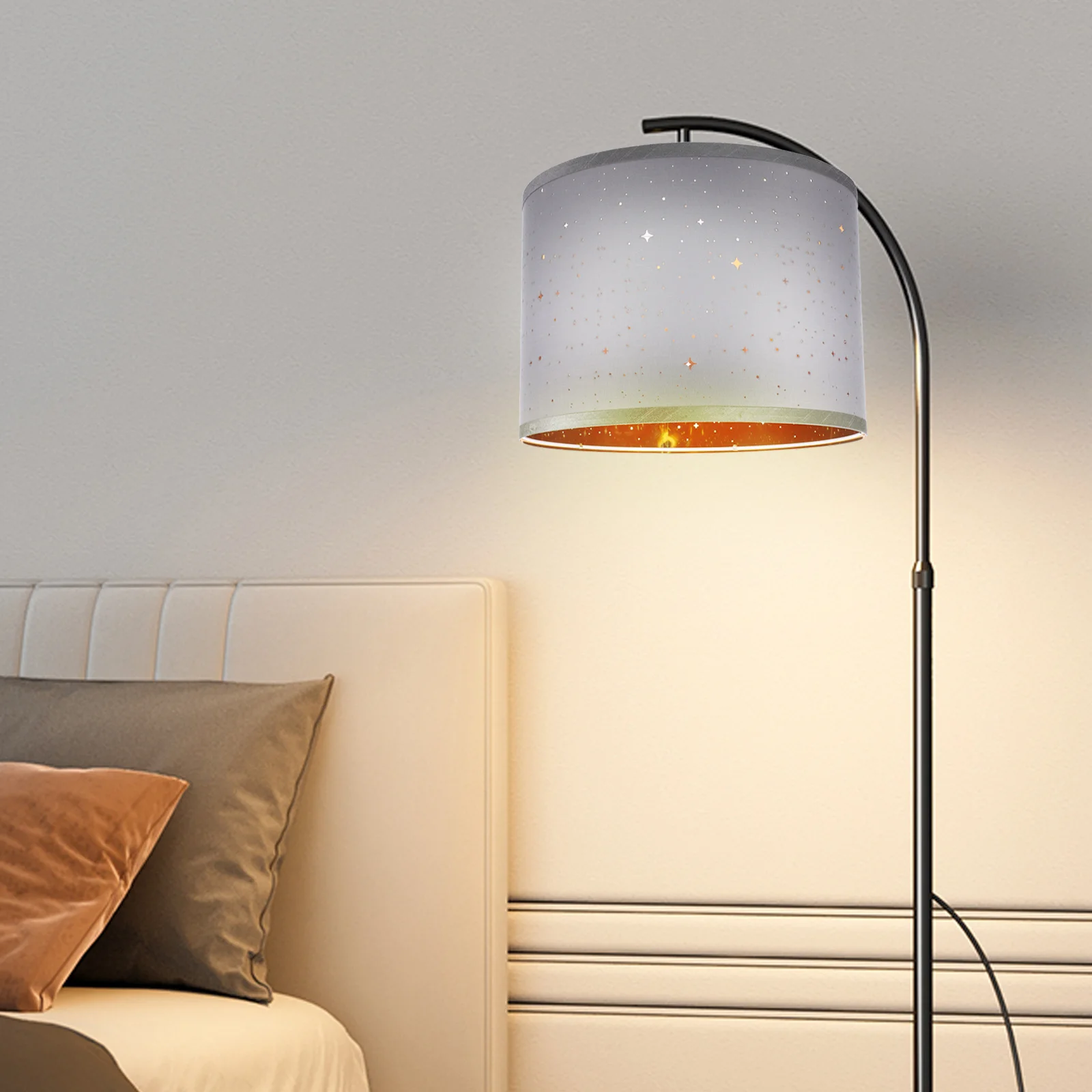 

Semi-Circle Sky Lampshade Sturdy Iron Frame Cloth Light Cover Simple Style Universal Lamp Shade for Desk Chandelier Wall