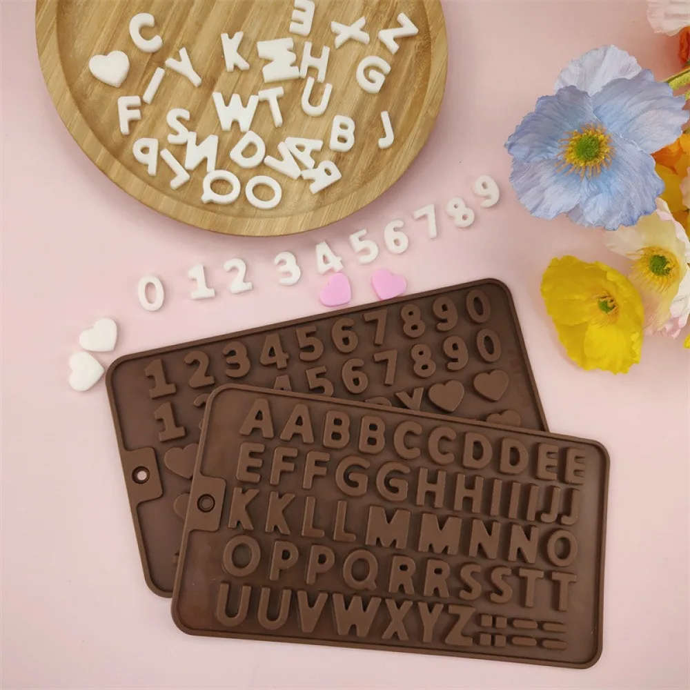 

1 шт., силиконовая форма для шоколада, цифры, буквы, инструменты для выпечки торта «С Днем Рождения», 100% пищевой силикон для изготовления шоколада