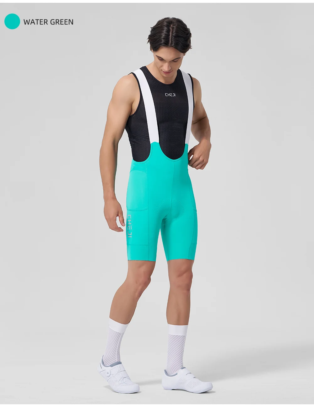 Cheji Herren-Radlerhose mit Trägern – Detail 21