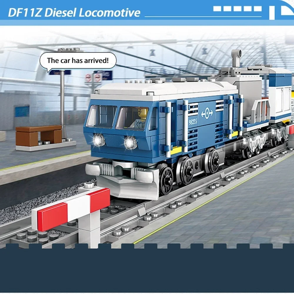 MovingTrain Building Block Toys with Motor- Ideal for Vehicle - crazy Boys,Develop Hands - on Skills, Rail Transit Understanding
