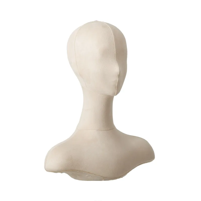 Clothing store model props female bust table window display stand fake human body suede cloth head mold display stand