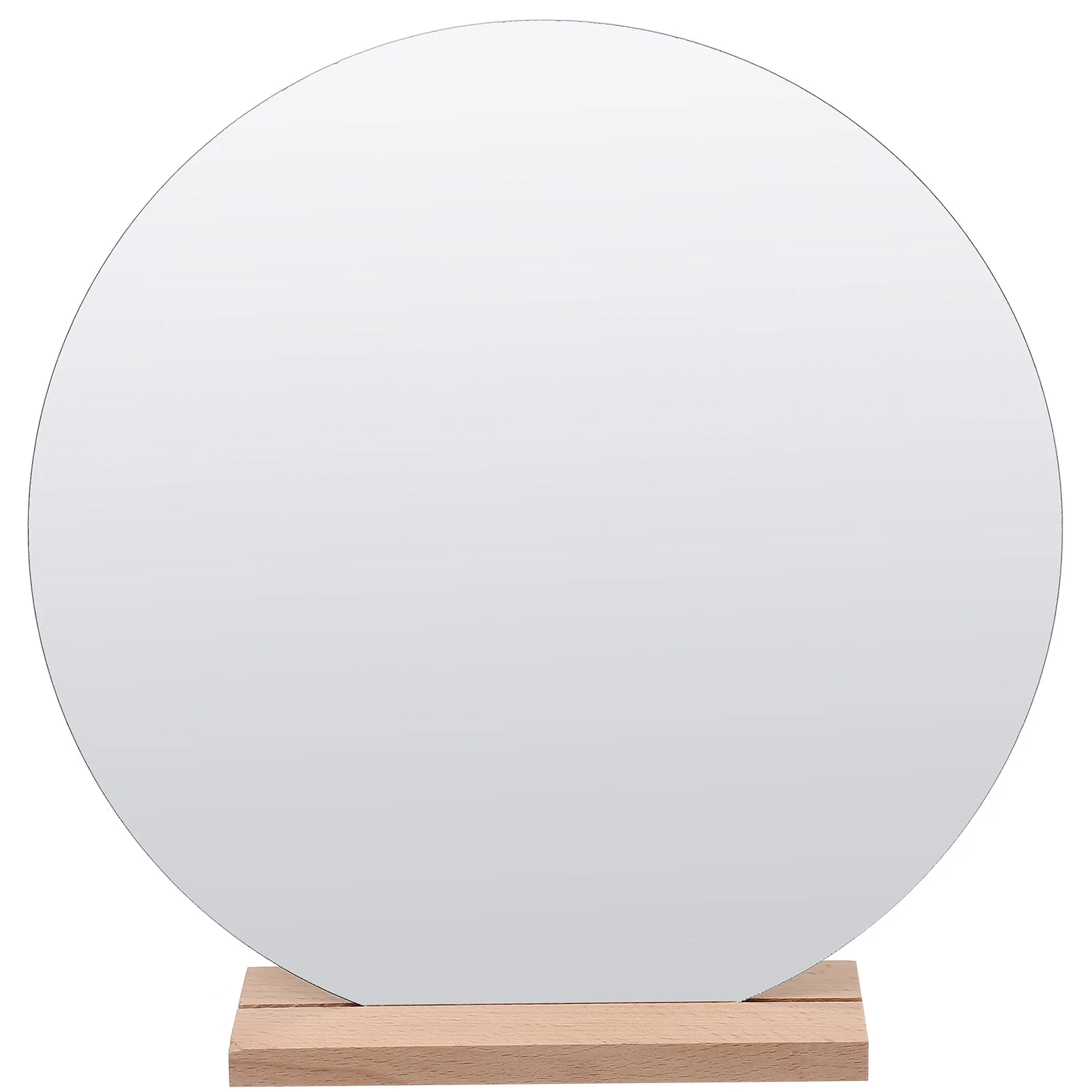

Desktop Acrylic Mirror Wooden Base Irregular Shape Stylish Makeup Mirror Vanity Bedroom Decorative Aesthetic Desk Decor
