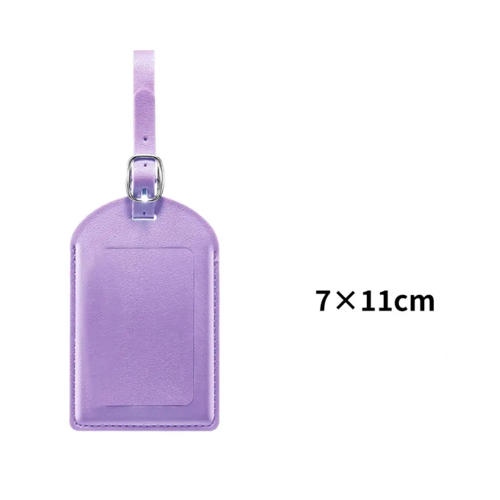 High Quality PU Leather Luggage Tags Anti Loss Creative Suitcase Address Label Durable Boarding Passes Women