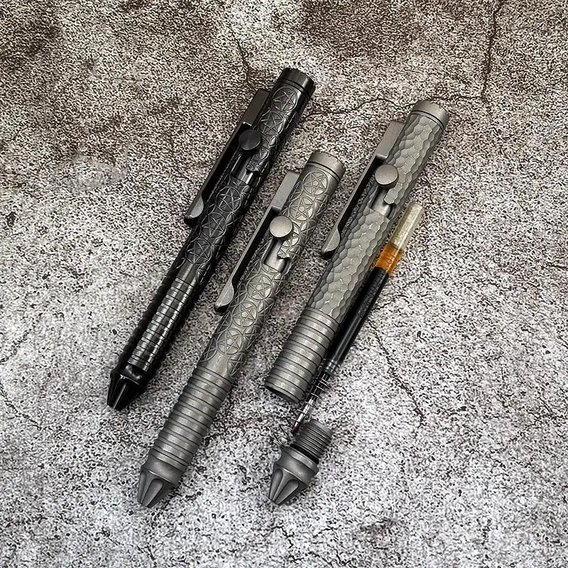 New EDC TC4 Titanium Alloy Signature Pen Pocket Multi-Purpose Tool Spinning Top Ballpoint Pen