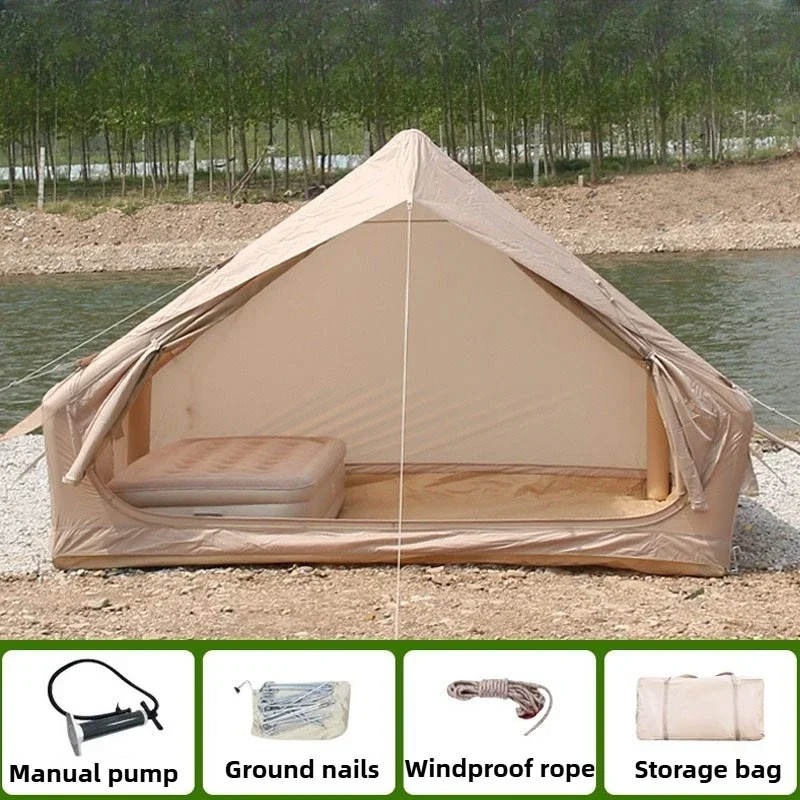 

Outdoor Travel Camping Waterproof Inflatable Tent Sun-proof Lightweight Inflatable Portable Tent Foldable Large Space Camp Tents