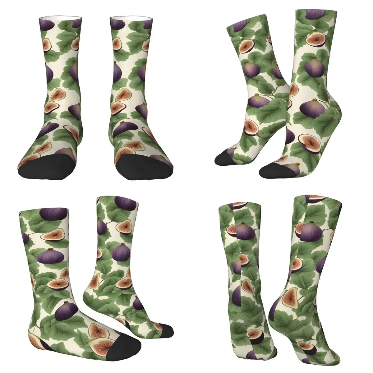 Calcetines de jardinería botánicos de fruta de higo, medias súper suaves Harajuku, calcetines largos para todas las estaciones, accesorios para Navidad para hombre y mujer