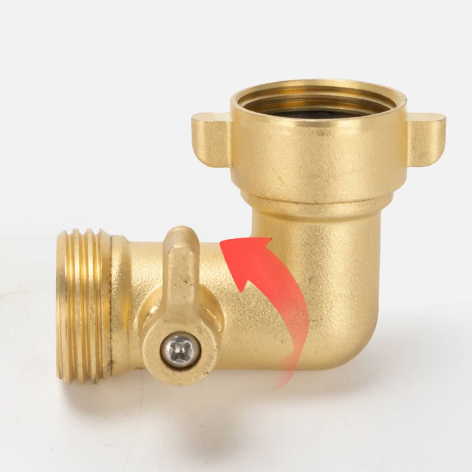 Shut Stop Valve Hose Connector Angled Design Brass Elbow Valve 90 Degree Brass Hose Adapter Corrosion Resistant for Lawn