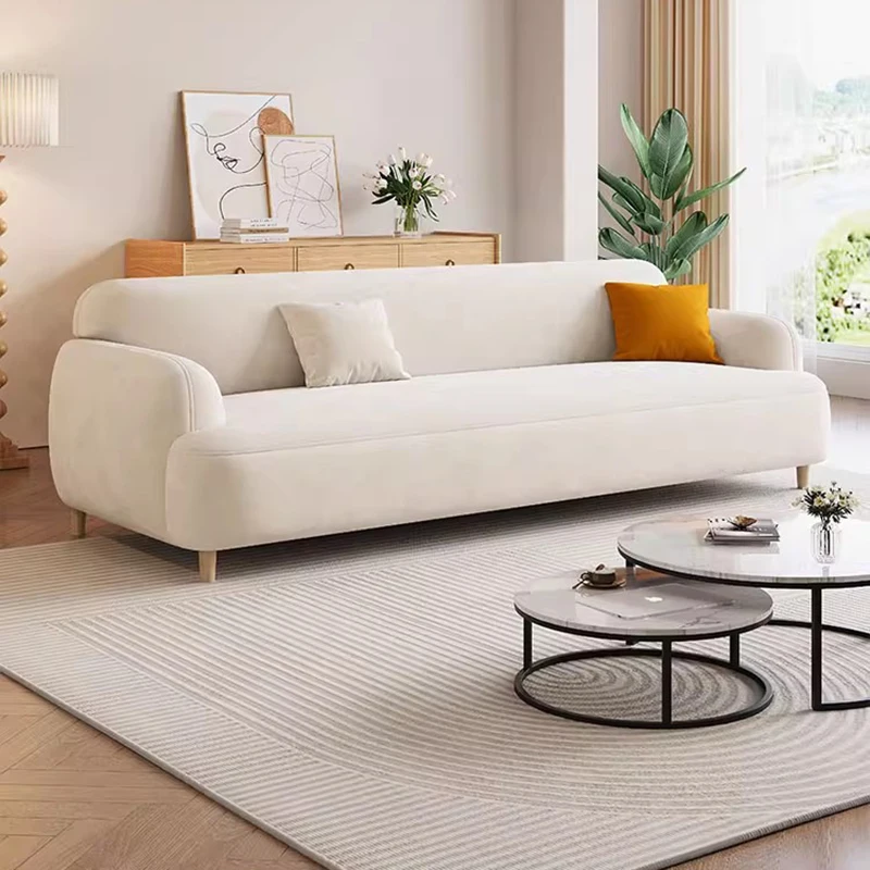 

White Cream Living Room Sofas Japanese Small Interior Big Size Wooden Living Room Sofas Fashion Sillon Cama Hotel Furniture