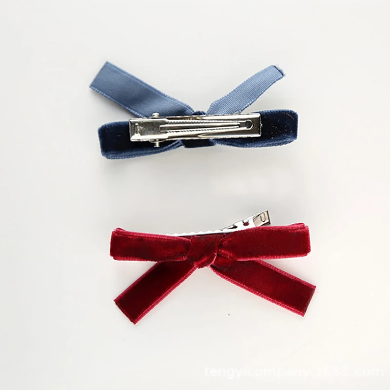 Meisjes Alligator Hair Bows Clips Haarspeldjes Leuke Zoete Fluwelen Haarelastiekjes Haarspelden Haar Accessoires Voor Baby Infant Peuters Kids