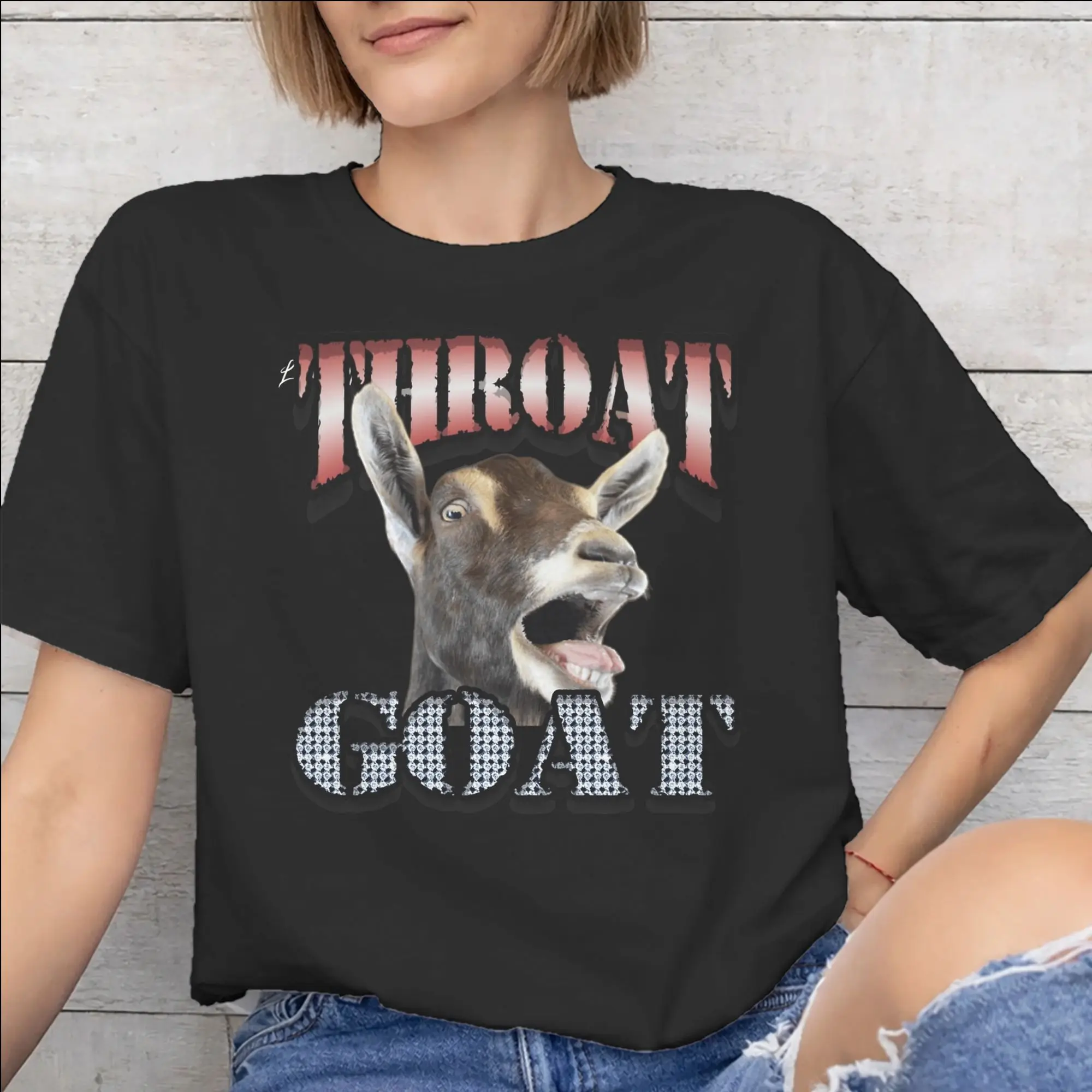 Men Women Fashion Throat Goat Funny Adult Humor  T Shirt Tee Cotton  T-shirts Clothing