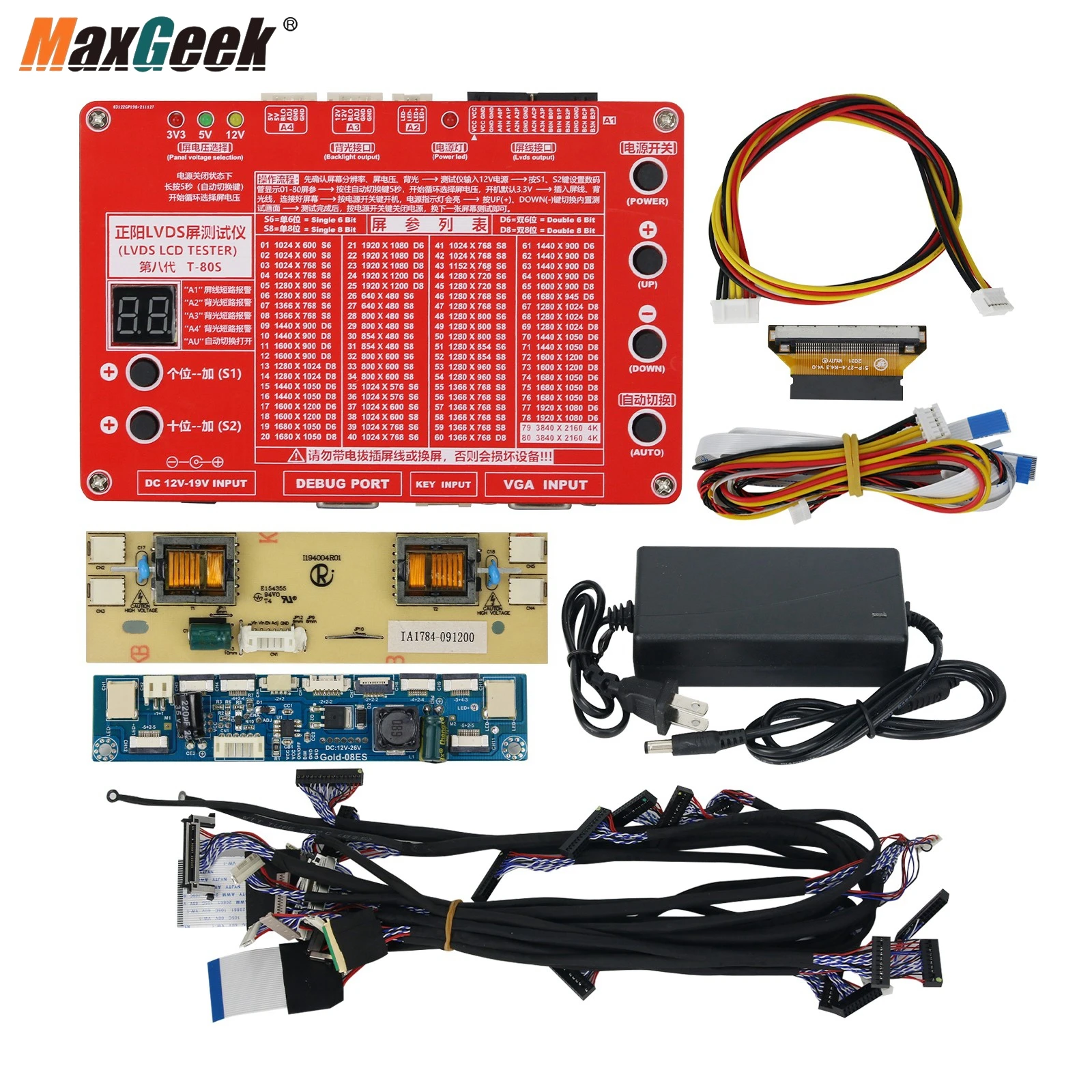 New LVDS Panel Test Tool Laptop LED/LCD Test Tool Kit Panel Screen Tester Lvds Cables Inverter for TV/Computer/Laptop Repair