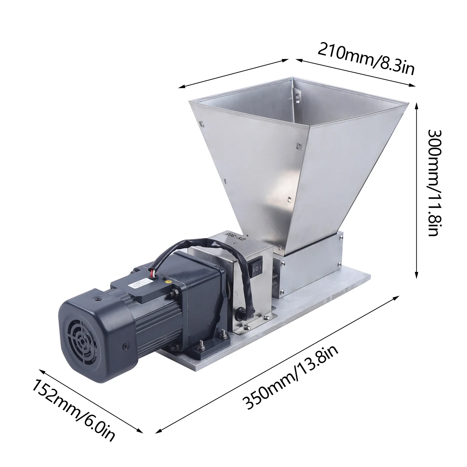 Dry/Wet Cereal Grinding Machine, Commercial Electric Grain Mill Grinder 110V, 2 Roller + 4 Hopper for Feed Corn Wheat Barley