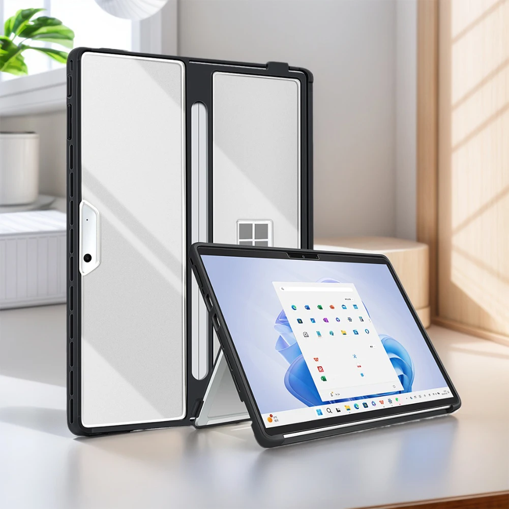 Microsoft Surface Pro 11/10/9/8 용 보호 쉘 커버 Type Cover 키보드와 호환되는 13 인치 충격 방지 노트북 케이스