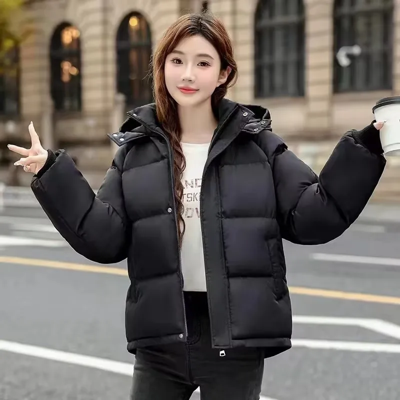 2025New Winter Short Jacket Women Parkas Hooded Coat Thick Warm Down Cotton Jacket Outerwear Female Parka Casual Tops Basic Coat