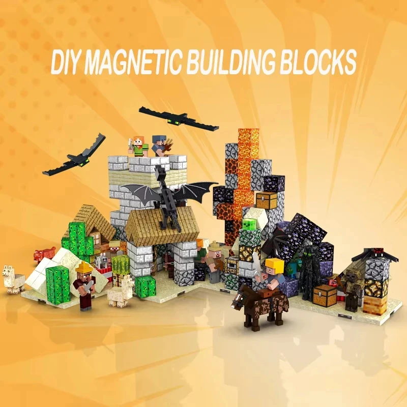 Kbox-Grand ensemble de nuit de construction magnétique pour parents, jouet de la petite enfance avec blocs de construction magnétiques