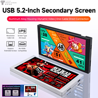 5.2 Inch IPS Secondary Screen New TURZX 1280x720 IPS Smart Screen USB-C Extended Screen CPU GPU RAM Monitor for Windows 11 10