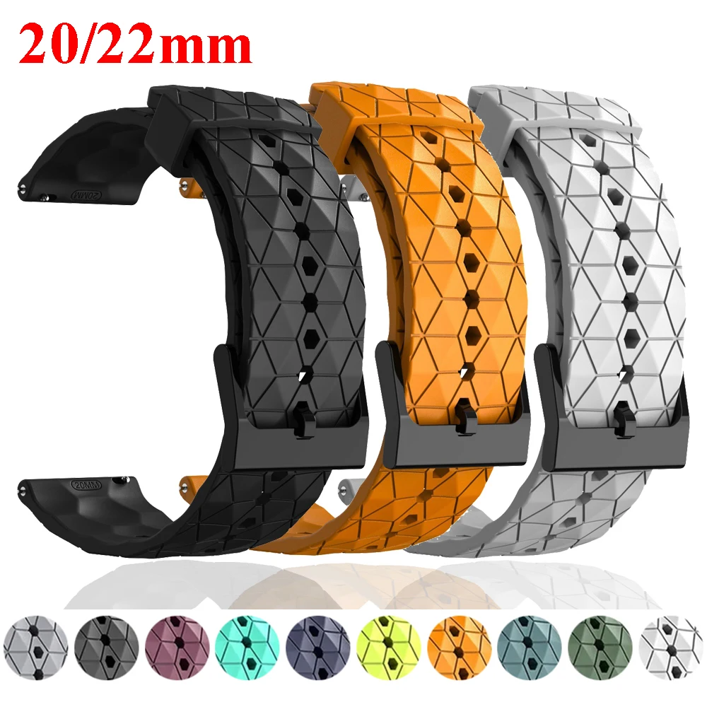 Pulseira de silicone de 20mm 22mm para xiaomi watch 2 pro s4 s3 s2 s1 mi watch cor 2 padrão de futebol pulseira esportiva para amazfit gtr 4 3 2e