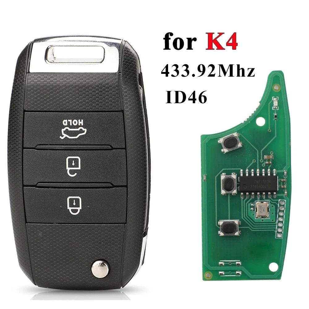 

Car Remote Flip Key For KIA 2016 K4 Carens 2012DJ3244 2012DJ5804 95430-A4200 433.92Mhz ID46 Chip Auto Fob Keys 3Button