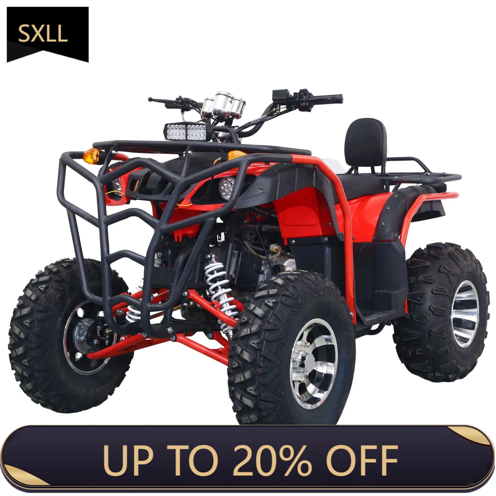 

Внедорожник SXLL с полным приводом, 14-дюймовый цепной привод, универсальный карданный привод, оснащен блокировкой дифференциала, четырехтактный двигатель.