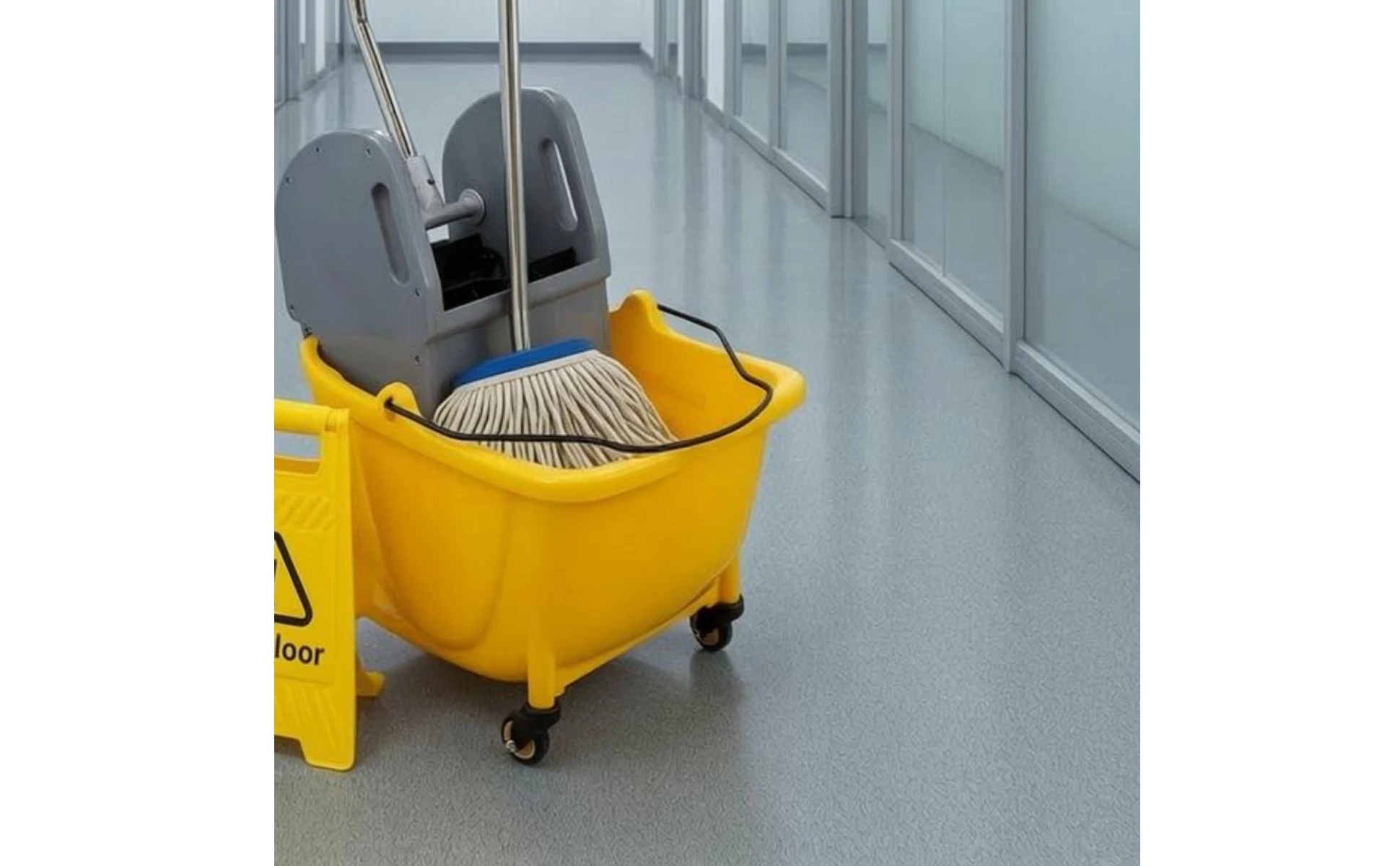 Wringer Trolley Wheeled Pail Cart Cleaning Tool Easy to Move for Rinsing