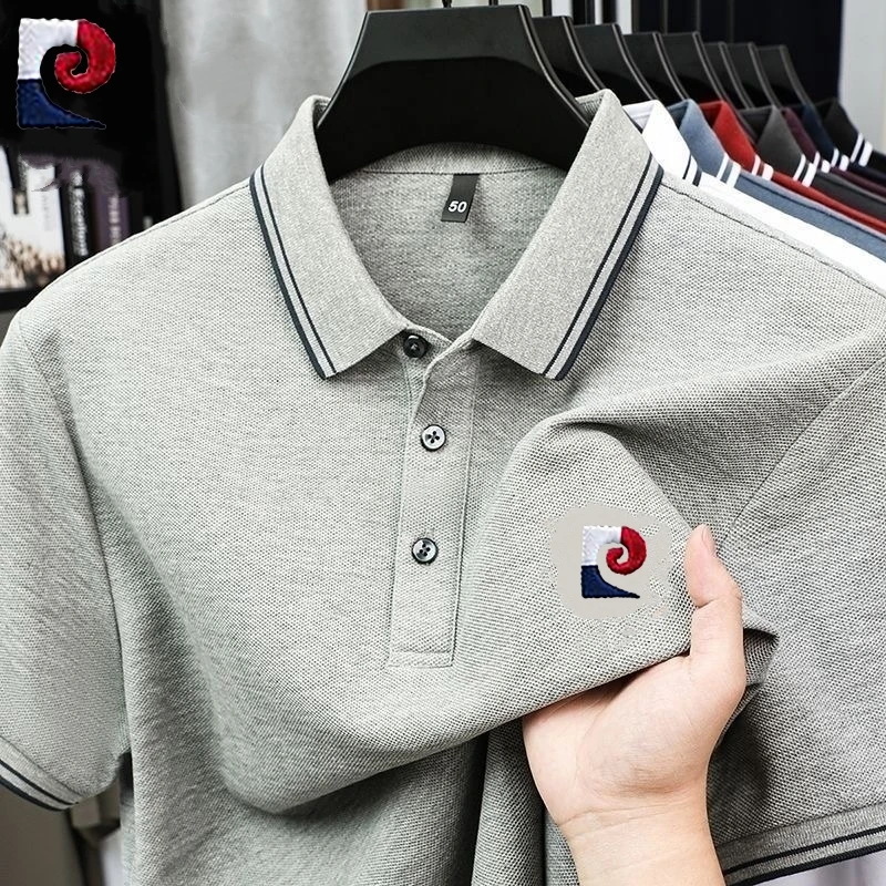 Summer men's high-quality short sleeved polo shirt, new fashionable and casual, sweat absorbing and breathable top