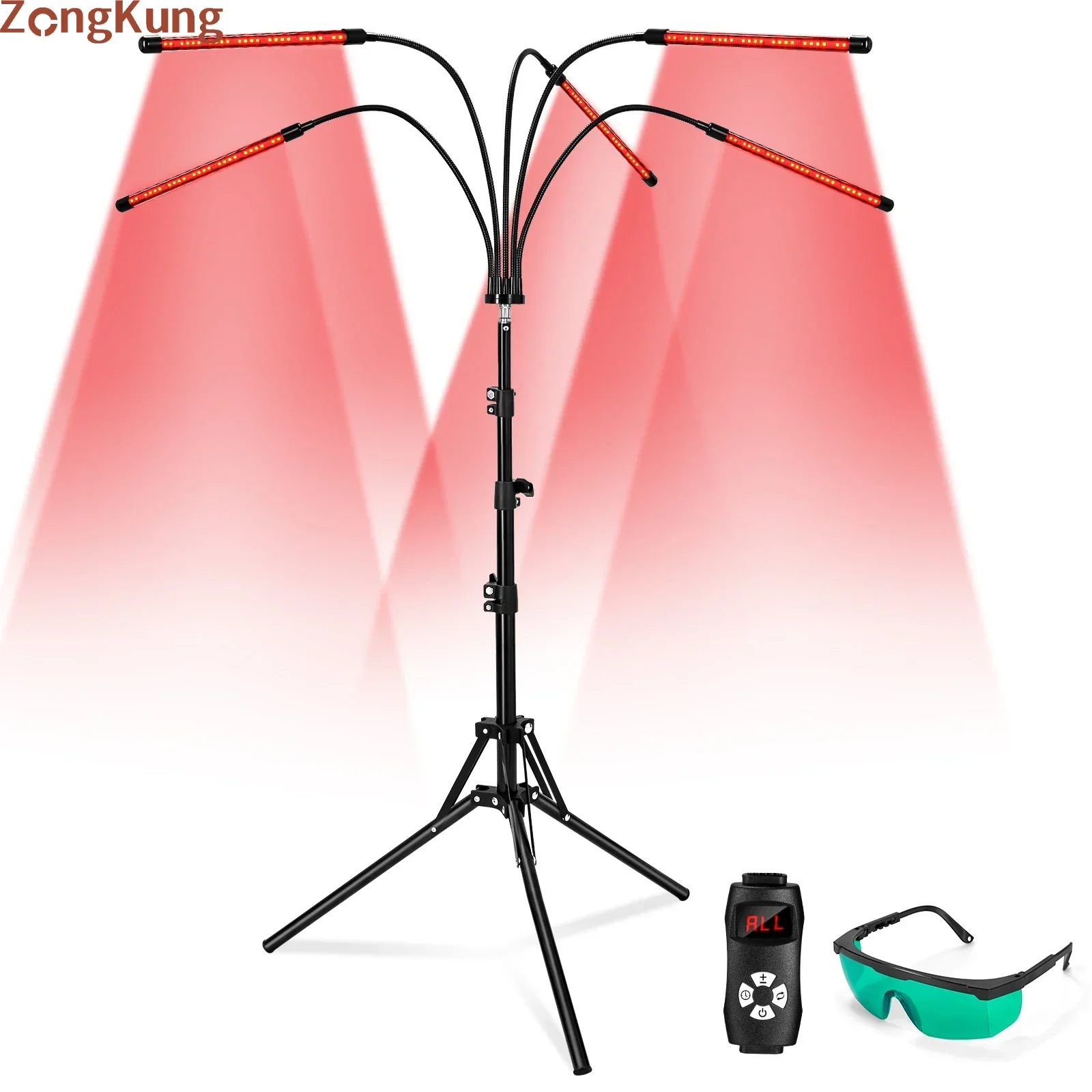 

4/5 световых трубок, устройство для терапии красным светом с подставкой, инфракрасная терапевтическая лампа 660 нм и 850 нм для облегчения боли в теле, восстановления кожи