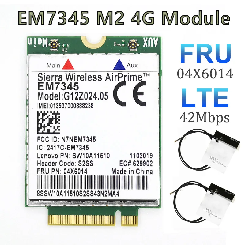 

EM7345 4G Card for T440 T540P W540 L440 X240 X1 Carbon 4G Module NGFF M.2 WWAN Card 04X6014 LTE/HSPA+ 42Mbps