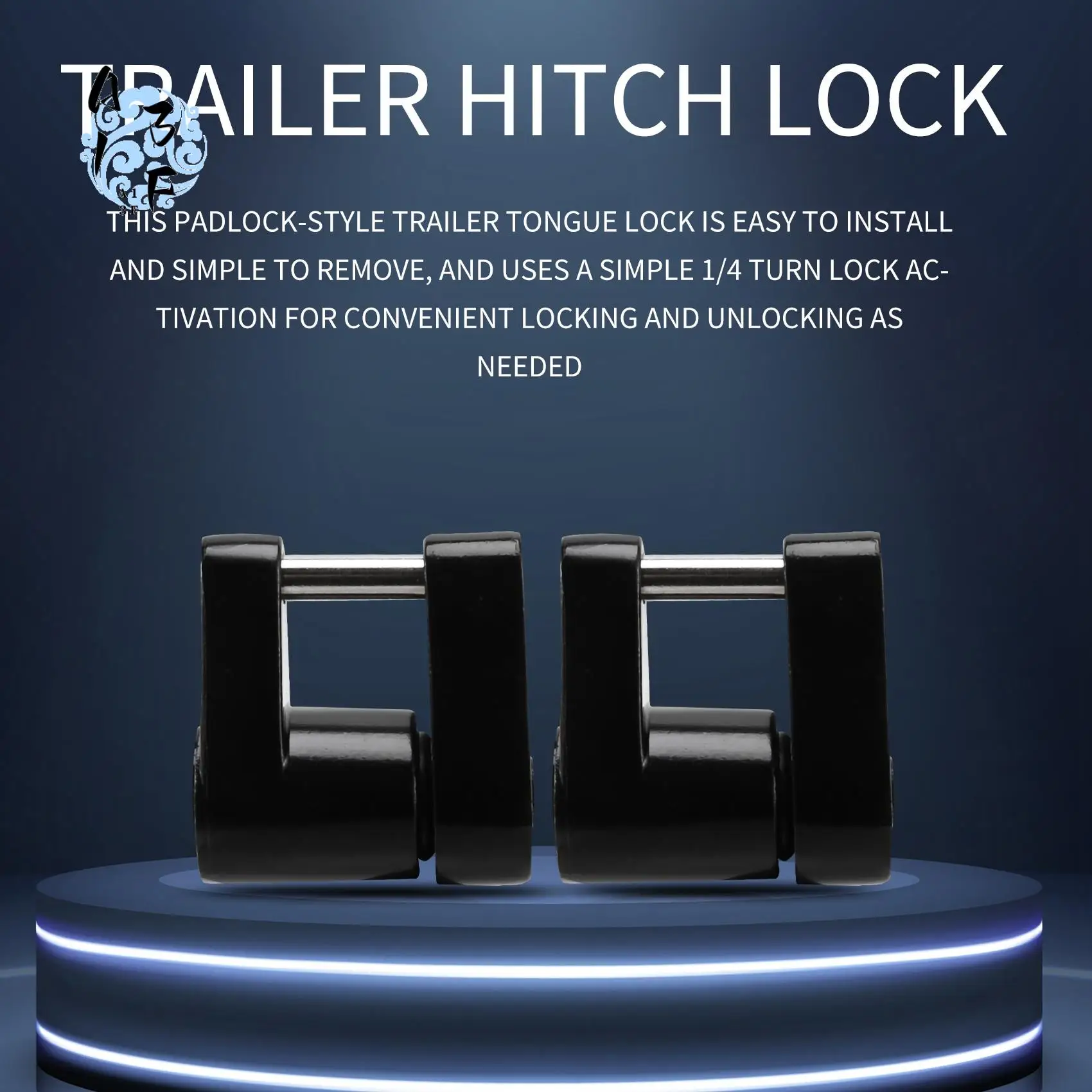 

A13F-2 Set Trailer Hitch Coupler Lock Trailer Coupler Padlock 1/4 Inch Hitch Pin 3/4 Coupler Span For Truck Trailer RV Boat
