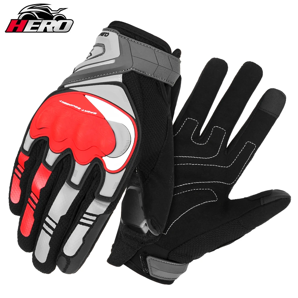 Breathable Motorcycle Gloves Touch Screen Dirt Bike Riding Protection Gloves Outdoor Sports Night Reflective Full Finger Unisex